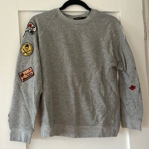 OBEY grey skater sweater with patches